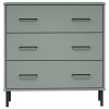 vidaXL Příborník se 3 zásuvkami šedý 77x40x79,5 cm masivní dřevo OSLO