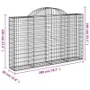 vidaXL Klenuté gabionové koše 25ks 200x30x120/140cm pozinkované železo