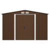 vidaXL Zahradní domek na nářadí hnědý 257 x 205 x 178 cm ocel