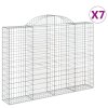 vidaXL Klenuté gabionové koše 7 ks 200x30x140/160cm pozinkované železo
