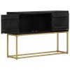 vidaXL Příborník černý a zlatý 110x30x75 cm masivní mangovníkové dřevo