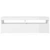 vidaXL TV skříňka s LED osvětlením bílá s vysokým leskem 120x35x40 cm