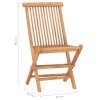 vidaXL 3dílný skládací zahradní jídelní set s poduškou masivní teak