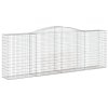 vidaXL Klenuté gabionové koše 25ks 400x50x140/160cm pozinkované železo