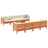 vidaXL 9dílná zahradní sedací souprava podušky voskově hnědá borovice