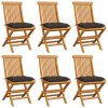 vidaXL Zahradní židle s taupe poduškami 6 ks masivní teak