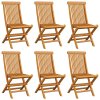 vidaXL Zahradní židle s béžovými poduškami 6 ks masivní teak