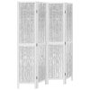 vidaXL Paraván 4dílný bílý masivní dřevo pavlovnie