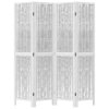 vidaXL Paraván 4dílný bílý masivní dřevo pavlovnie