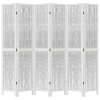 vidaXL Paraván 6dílný bílý masivní dřevo pavlovnie