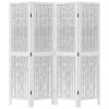 vidaXL Paraván 4dílný bílý masivní dřevo pavlovnie