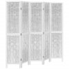 vidaXL Paraván 5dílný bílý masivní dřevo pavlovnie