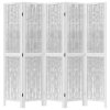 vidaXL Paraván 5dílný bílý masivní dřevo pavlovnie