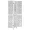 vidaXL Paraván 3dílný bílý masivní dřevo pavlovnie