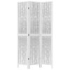 vidaXL Paraván 3dílný bílý masivní dřevo pavlovnie