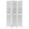 vidaXL Paraván 3dílný bílý masivní dřevo pavlovnie