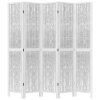 vidaXL Paraván 5dílný bílý masivní dřevo pavlovnie