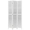 vidaXL Paraván 3dílný bílý masivní dřevo pavlovnie