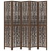vidaXL Paraván 5dílný tmavě hnědý masivní dřevo pavlovnie
