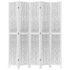 vidaXL Paraván 5dílný bílý masivní dřevo pavlovnie
