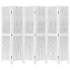 vidaXL Paraván 6dílný bílý masivní dřevo pavlovnie