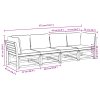 vidaXL 4dílná zahradní sedací souprava s poduškami masivní akácie