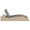 vidaXL Zahradní lehátko s poduškami béžové 114 x 205 x 73 cm polyratan