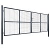 vidaXL Pletivá zahradní branka pozinkovaná ocel 415 x 150 cm šedá