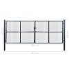 vidaXL Pletivá zahradní branka pozinkovaná ocel 400 x 150 cm šedá