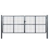 vidaXL Pletivá zahradní branka pozinkovaná ocel 400 x 150 cm šedá
