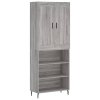 vidaXL Skříň highboard šedá sonoma 69,5 x 34 x 180 cm kompozitní dřevo