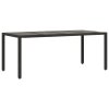 vidaXL Zahradní stůl se skleněnou deskou černý 190x90x75 cm polyratan