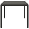 vidaXL Zahradní stůl se skleněnou deskou černý 150x90x75 cm polyratan