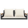 vidaXL Houpací lavice s poduškami černá 109 x 62 x 40 cm polyratan