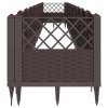 vidaXL Zahradní truhlík s kolíky hnědý 363,5 x 43,5 x 43,5 cm PP