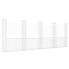 vidaXL Gabionový koš ve tvaru U s 5 sloupky železo 500 x 20 x 200 cm