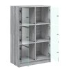 vidaXL Highboard s dvířky šedý sonoma 68x37x109 cm kompozitní dřevo