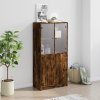 vidaXL Highboard s dvířky kouřový dub 68x37x142 cm kompozitní dřevo