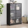 vidaXL Highboard s dvířky černý 68 x 37 x 109 cm kompozitní dřevo