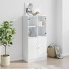 vidaXL Highboard s dvířky bílý 68 x 37 x 142 cm kompozitní dřevo