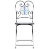 vidaXL Bistro židle skládací 2 ks modré a bílé keramika