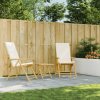 vidaXL Skládací zahradní polohovací židle 2 ks s poduškami bambus