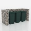 vidaXL Gabionová zástěna pro 3 popelnice ocelová 250 x 100 x 120 cm