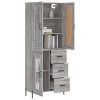 vidaXL Skříň highboard šedá sonoma 69,5 x 34 x 180 cm kompozitní dřevo