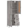 vidaXL Skříň highboard šedá sonoma 69,5 x 34 x 180 cm kompozitní dřevo