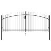 vidaXL Dvoukřídlá zahradní brána s hroty ocelová 3 x 1,25 m černá