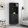 vidaXL Skříň highboard černá 69,5 x 34 x 180 cm kompozitní dřevo