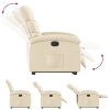 vidaXL Elektrické zvedací polohovací křeslo krémové textil