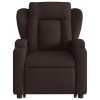 vidaXL Zvedací masážní polohovací křeslo tmavě hnědé textil