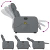 vidaXL Elektrické zvedací masážní polohovací křeslo šedé umělá kůže